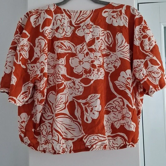 a.n.a Womens V Neck Short Sleeve Wrap Shirt - Picture 2 of 12